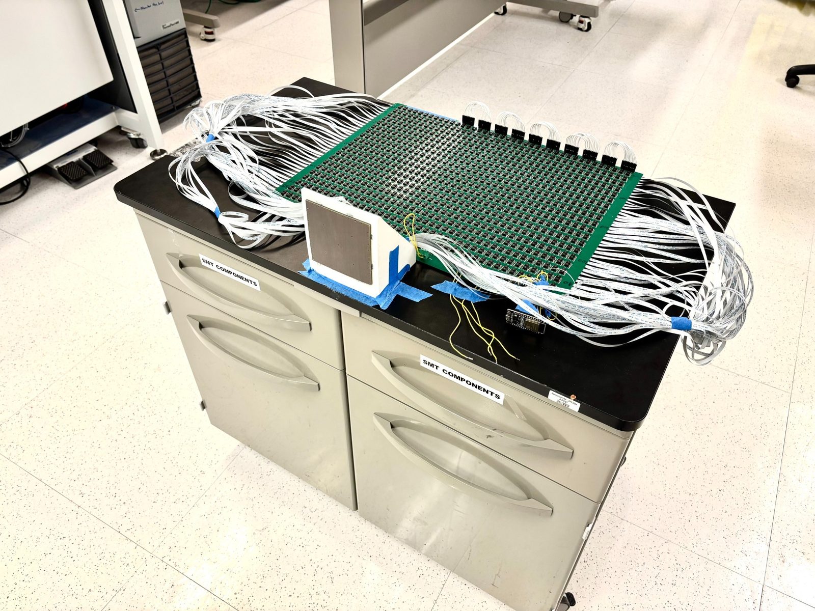 2-bit mmWave RIS prototype with RF array, control hardware and interconnects